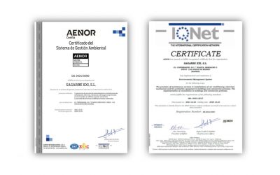 Sagarbe obtiene la certificación ISO14001 de AENOR