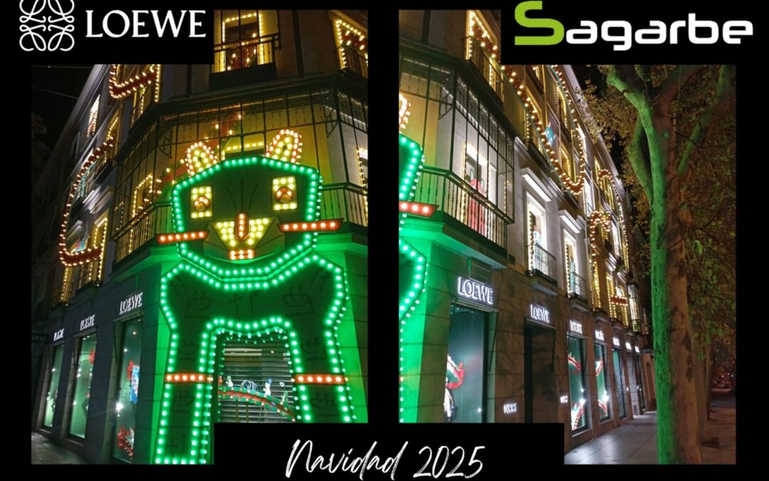 Sagarbe participa en la instalación de la iluminación navideña de Loewe en la calle Serrano de Madrid