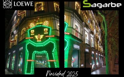 Sagarbe participa en la instalación de la iluminación navideña de Loewe en la calle Serrano de Madrid